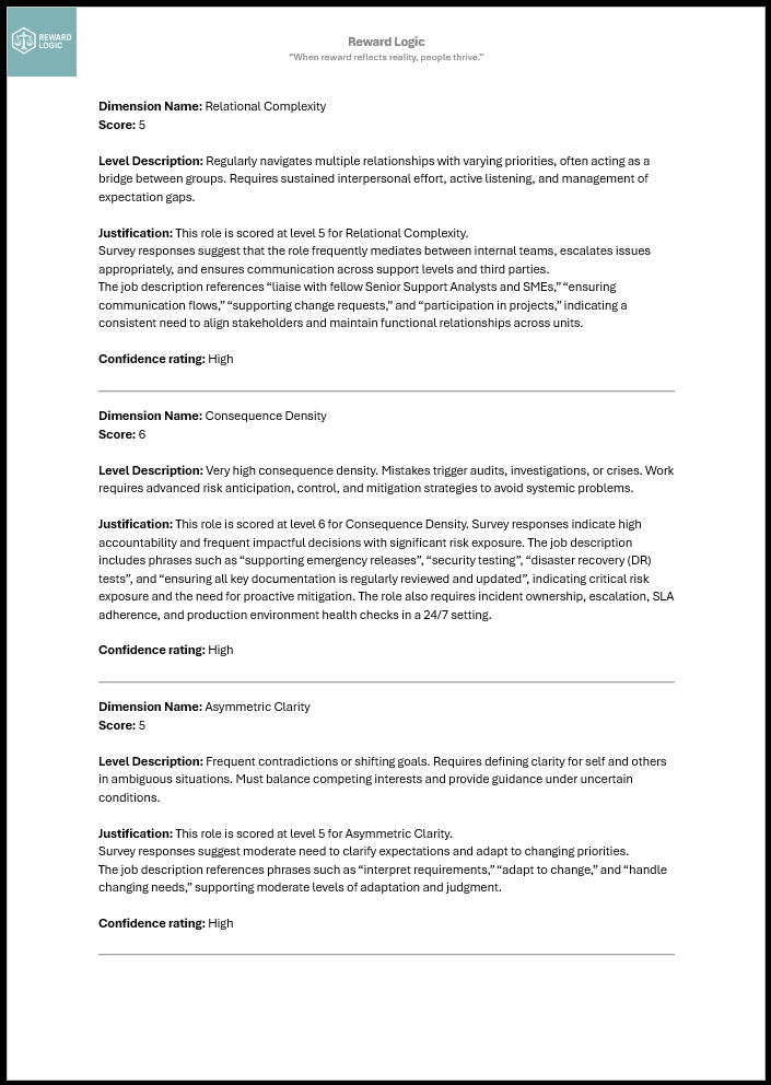 Example Job Evaluation Report - Page 3
