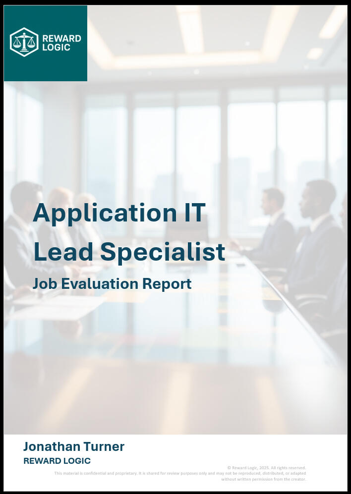 Example Job Evaluation Report - Cover Page
